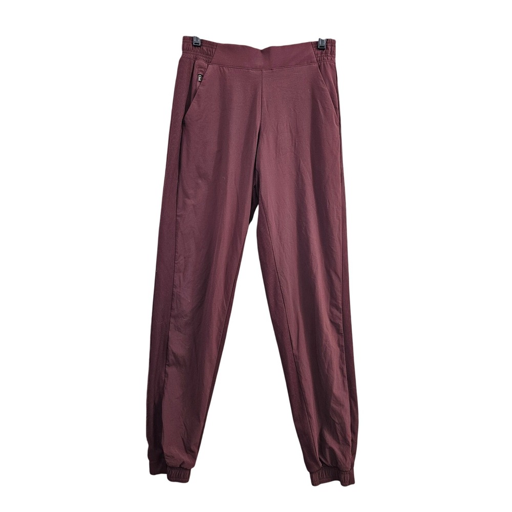 Athleta Brooklyn Lined Jogger Women 4T Burgundy Tall Pockets Ribbed Active Pants
